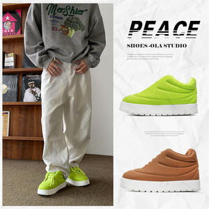 B218-2376-P85秋冬保暖款小眾面包鞋潮流男士個性鞋子2024圖片