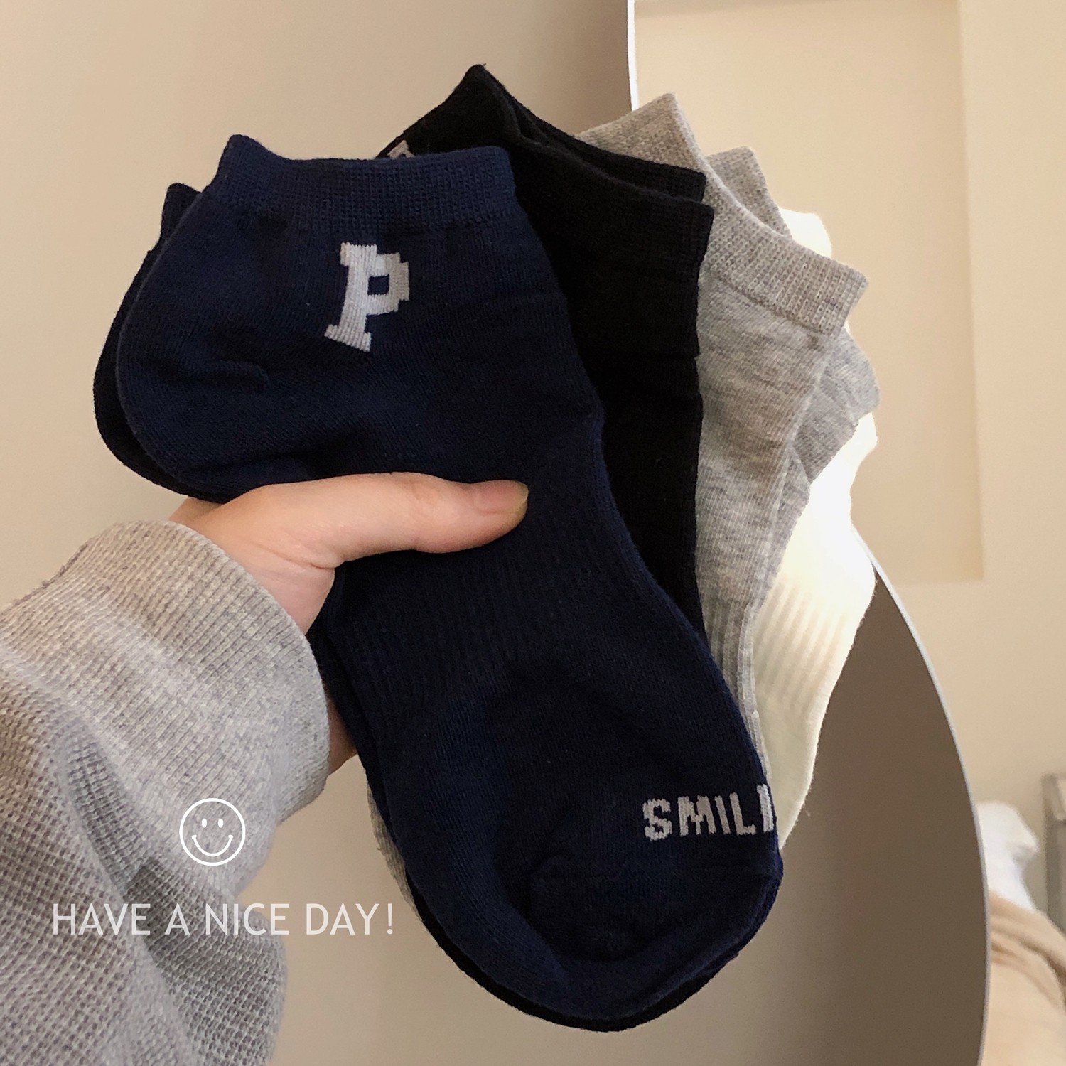 B218-W113-P16潮流日系原宿P字母高街男女短袜韩情侣运动夏天新，袜子，星座1613（原B218）