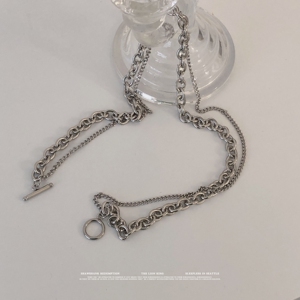 B218-S92-P15双层金属风潮流暗黑情侣男女款项链饰品春夏新款2022图片