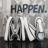 B218-1129-P45百搭休闲鞋学生透气系带圆头运动低帮潮流帆布鞋男，男鞋帆布鞋，电商B218