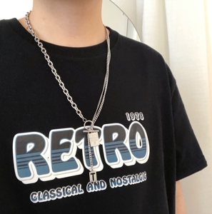 B218-S95-P15项链吊坠配饰男士学生情侣嘻哈hiphop街头饰品绿撞图片