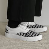 B218-2212-P48新款简约字母圆头学生休闲鞋系带平底鞋帆布鞋ins潮，男鞋帆布鞋，电商B218