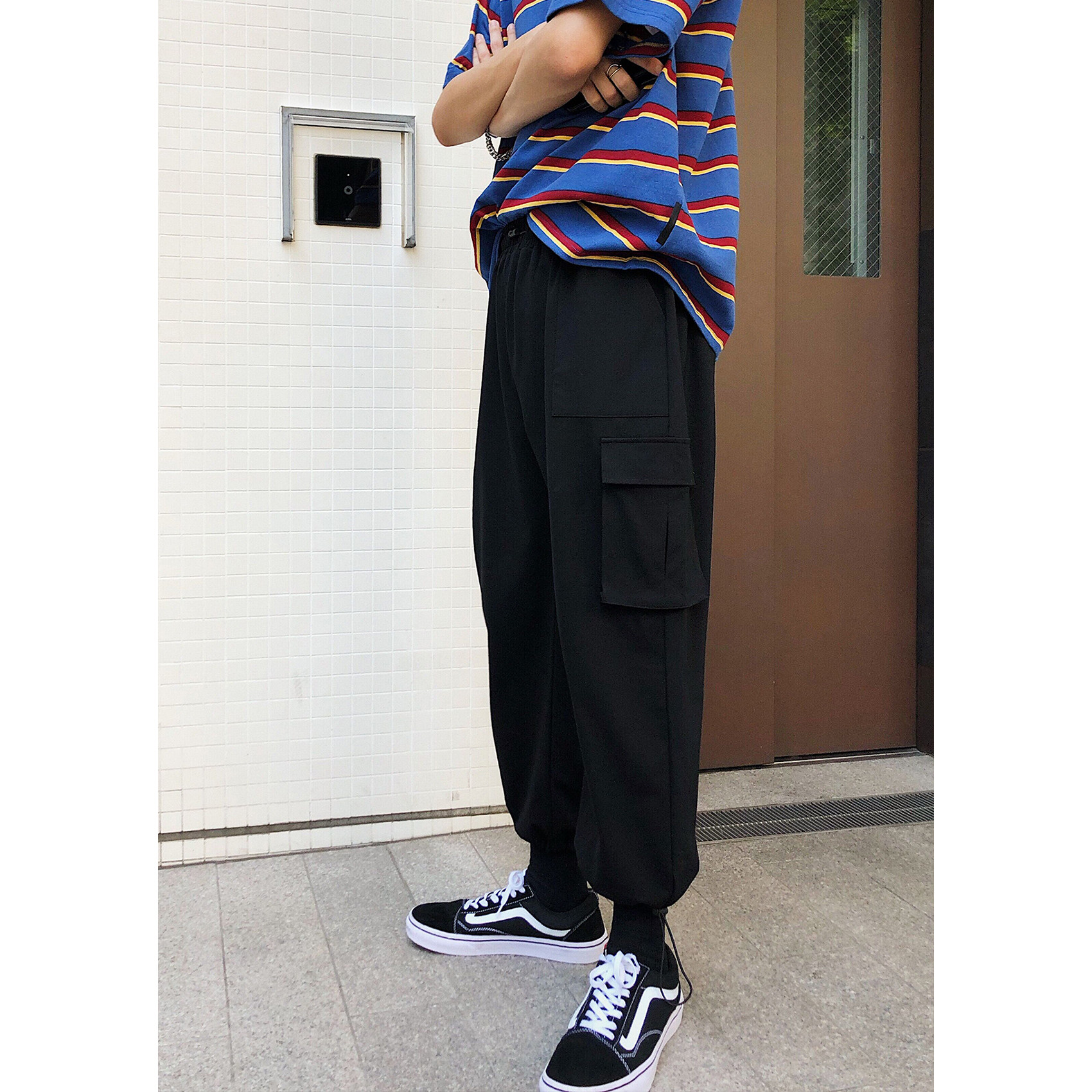 BANGBOY黑色运动裤子男韩版潮流夏季冰丝工装裤宽松休闲束脚裤ins在类目 男装, 休闲裤中 - 来自Buy2taobao.com提供专业的淘宝代购服务