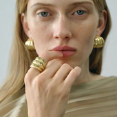 三维条纹轻奢小众设计高级感个性 FEEI STUDIO董洁同款 简约耳环