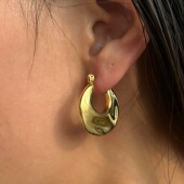 FEEI STUDIO欧美风简约通勤设计感时尚 高级耳扣立体感流线U型耳环