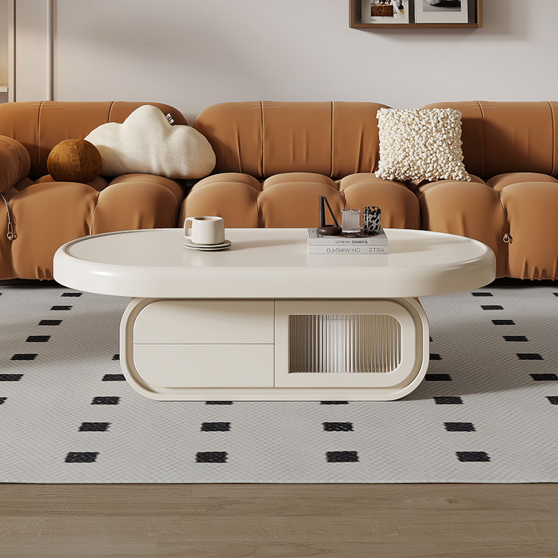 奶油风家用客厅烤漆茶几