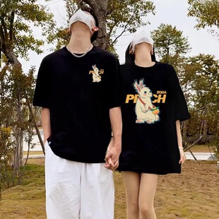 不一样特别 半短袖 情侣装 衣服套装 高级感T恤男女2025夏 夏季 新款