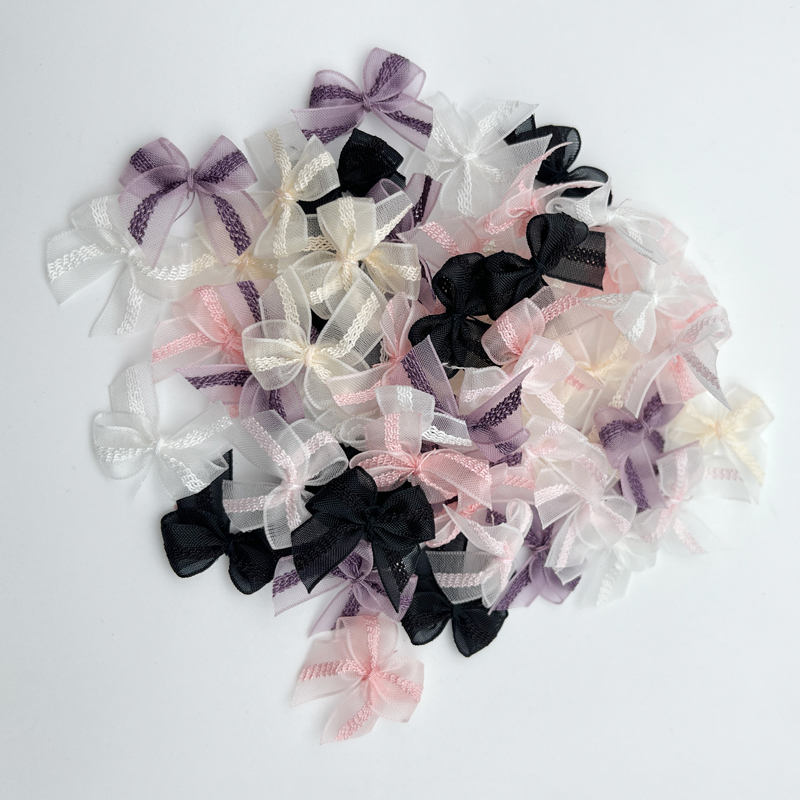 1cm高级感迷你网纱蝴蝶结手工diy发饰头饰蝴蝶结内衣礼品装饰辅料