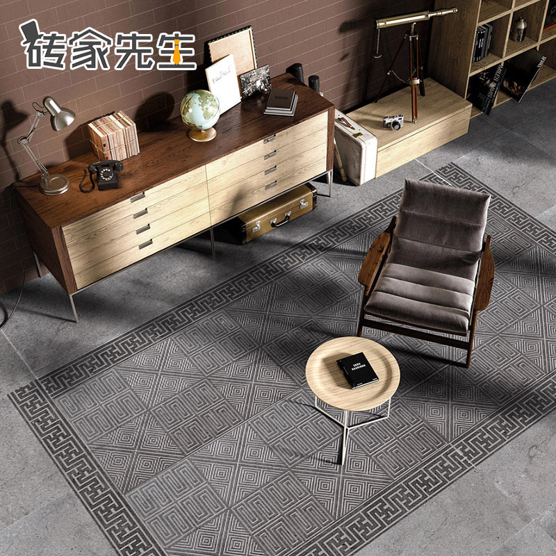 中式徽派明清地砖青砖餐厅万字纹线条450900背景仿古砖庭院防滑砖