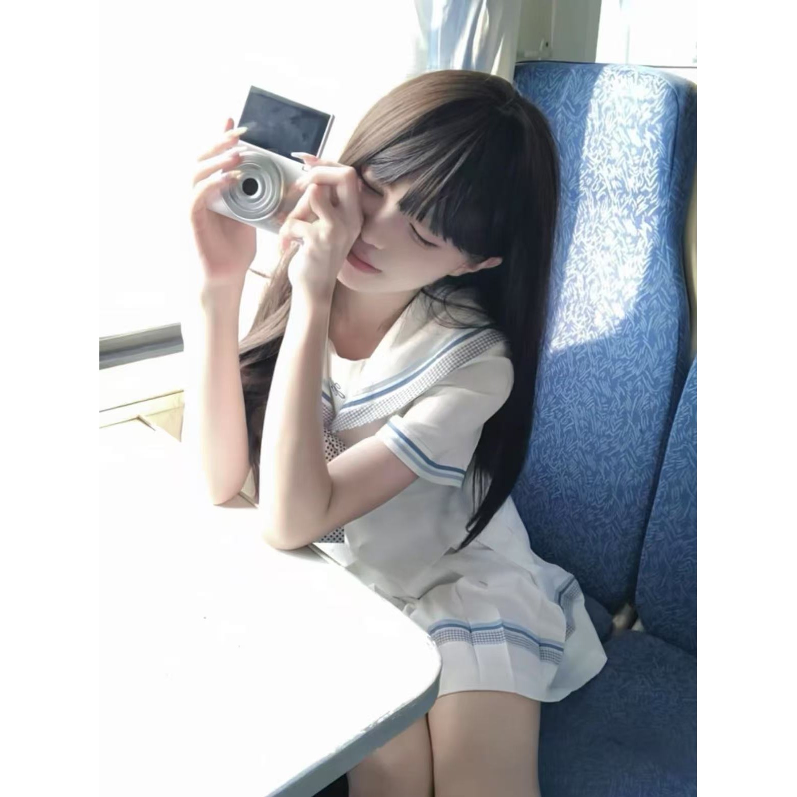 【小栀】白色收腰jk制服