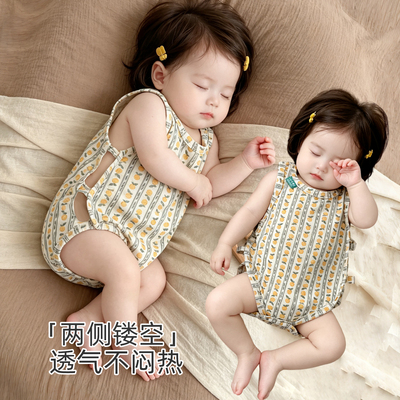 婴儿琵琶衣夏装包屁衣薄款连体衣