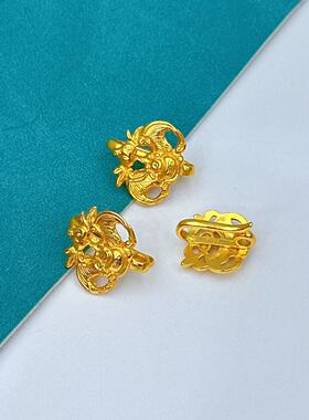 [东海藏宝阁]diy文玩珠宝配饰件S925银镀金福在眼前压襟手绳扣子