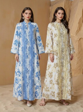 Arab Women Robe2026中东沙特阿拉伯连衣裙长袖连衣裙long dress