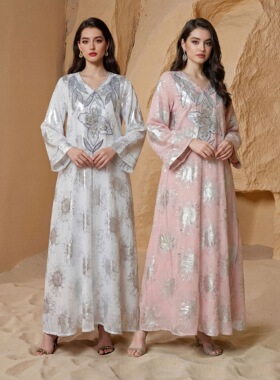 新款中东2026连衣裙迪拜long dress穆斯林连衣裙洋气气质优雅裙子