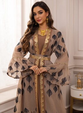 Arab Women Robe2026中东沙特阿拉伯连衣裙长袖连衣裙long dress