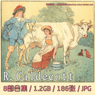 D834【英国】伦道夫·凯迪克插画 英国19世纪童趣Caldecott素材