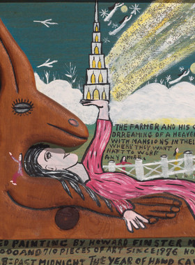 A148【美国】霍华德·芬斯特（Howard Finster）民间绘画艺术图.