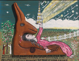 A148【美国】霍华德·芬斯特（Howard Finster）民间绘画艺术图.