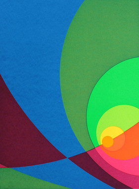 E091【美国】（Herbert  Aach）抽象几何绘画（色彩研究）图库.