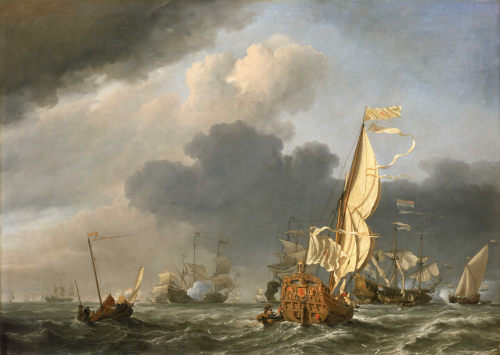 D386【荷兰】（Willem van de Velde (II)）海洋、船题材绘画图库