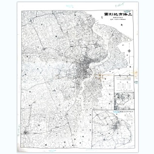 1936年上海市地图 民国高清电子版老地图素材JPG图片格式