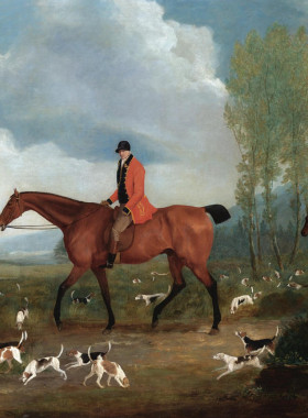 K286【英国】（Richard Barrett Davis）马犬狩猎主题油画图库