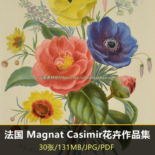 K167【法国】( Magnat Casimir )花的寓意花卉版画网传电子图库