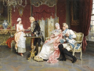 YC657【法国】阿图罗·里奇(Arturo Ricci)宫廷生活油画素材