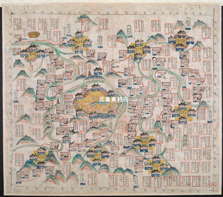 1810年处州府属全境霸塘汛舆图嘉庆年间丽水高清电子版老地图素材