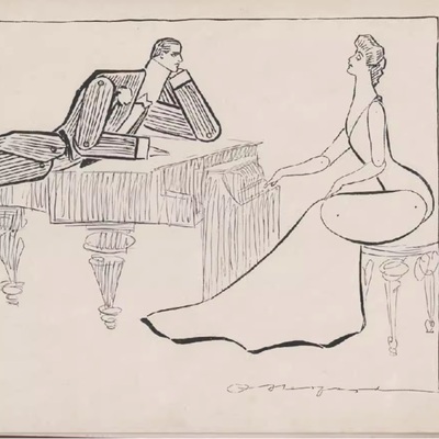 E718【美英】Oliver Herford 浪漫风格木偶形象漫画版画电子图库