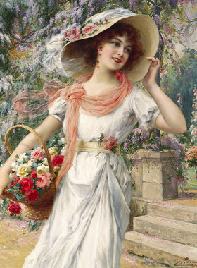 C344【法国】埃米尔·维侬（Emile Vernon） 肖像绘画网传图库