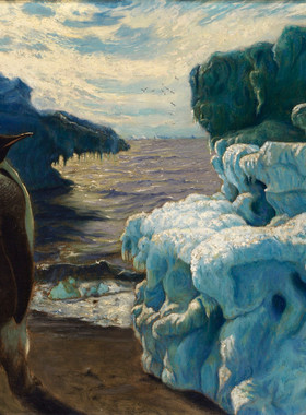 R566【美国】Frank Wilbert Stokes 极地风景绘画网传电子图库