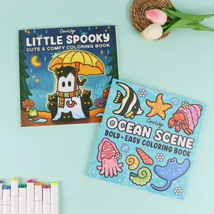 怪兽系列涂色本Spooky Cutie Coloring Book Paperback跨境绘图本