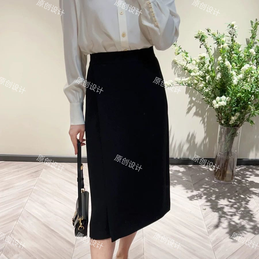 Hh同款垂感不易皱中长款半身裙半身裙