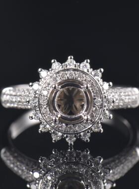 Fay Jewelry 个性定制钻石戒指空托（925银/10K/14K/18K/PT950）