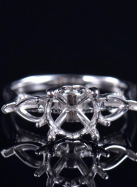Fay Jewelry 个性定制钻石戒指空托（925银/10K/14K/18K/PT950）