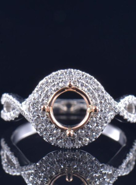 Fay Jewelry 个性定制钻石戒指空托（925银/10K/14K/18K/PT950）