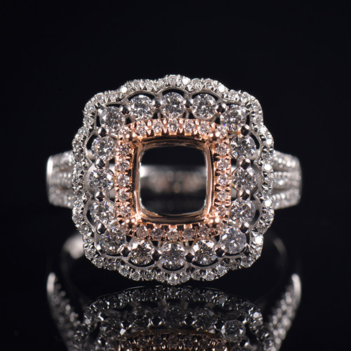 Fay Jewelry 18K金镶嵌轻奢定制女士指环空托酷形钻石戒环指托