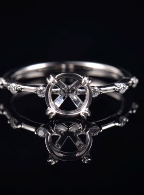 Fay Jewelry 个性定制钻石戒指空托（925银/10K/14K/18K/PT950）
