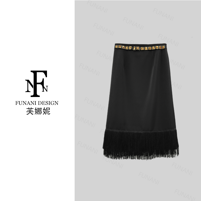 芙娜妮新款休闲洋气衣服女穿搭气质女装裙子F2530080B