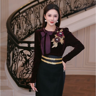 休闲洋气衣服女穿搭气质女装 2025新款 上衣 芙娜妮 F2530608A