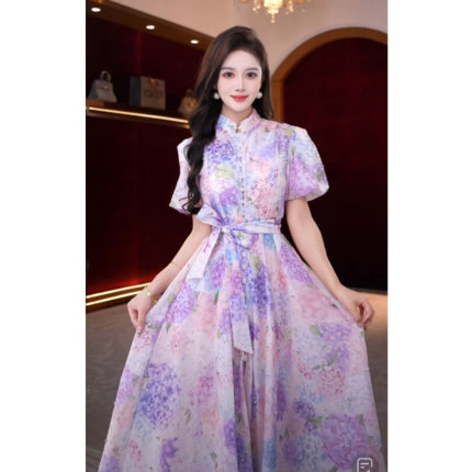 芙娜妮连衣裙高级感气质显瘦中长款A字裙长裙女FS2025161