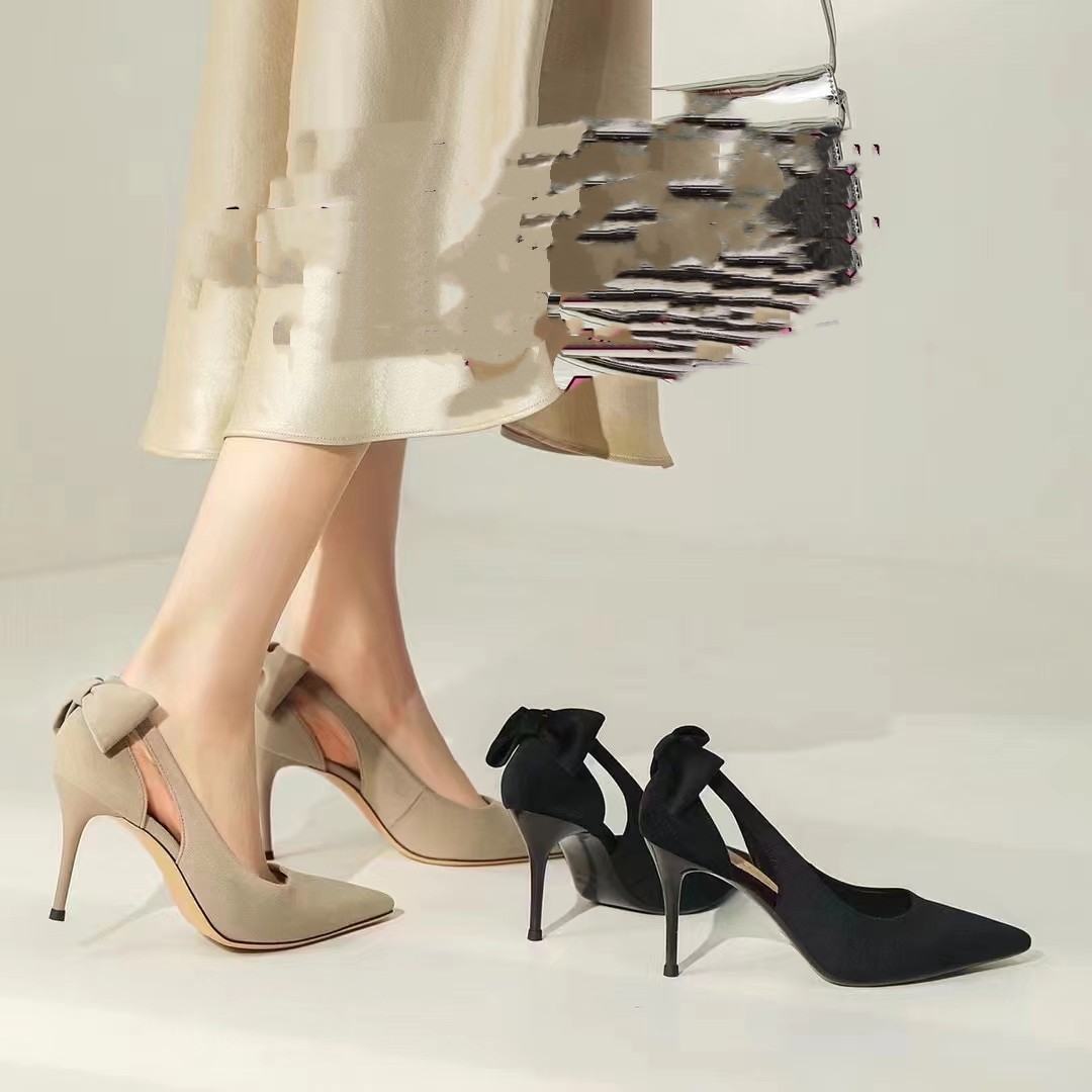 7厘米高跟不累脚性感单鞋女韩版尖头细跟高跟鞋蝴蝶结912711