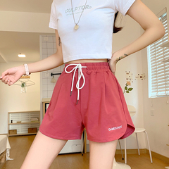 New relaxed high waist leisure wide leg sports shorts