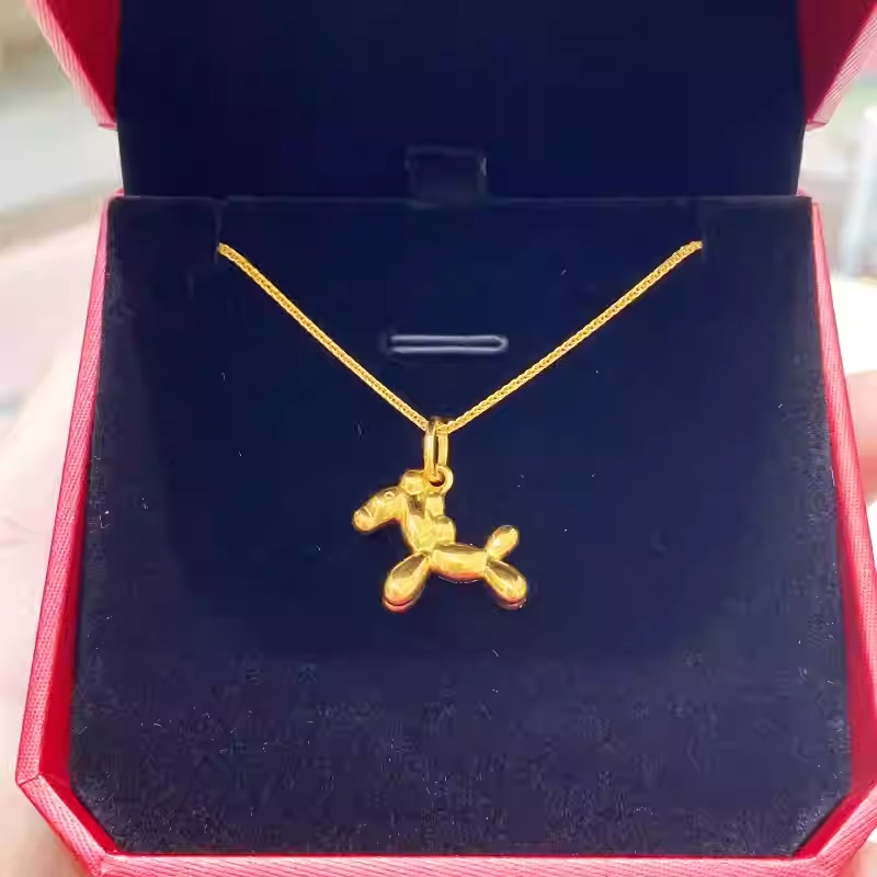 周大福黄金生肖马气球小马吊坠