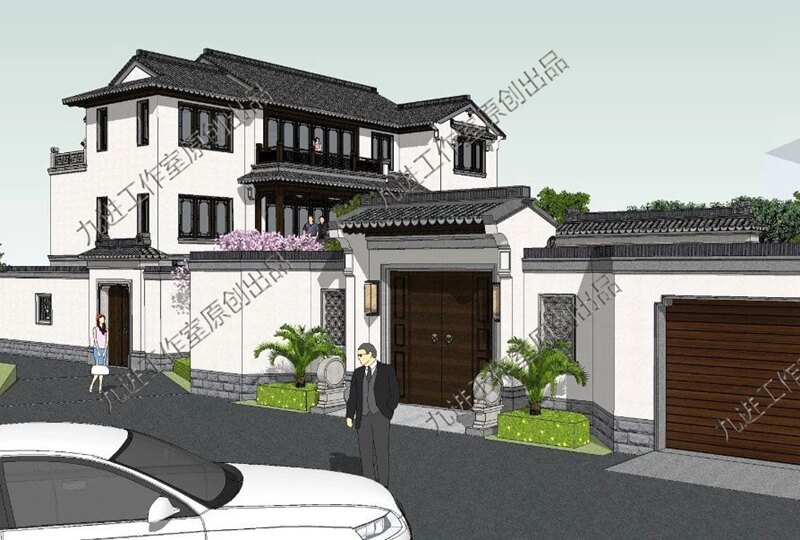 中式风格乡村别墅农村自建房设计设计素材/源文件
