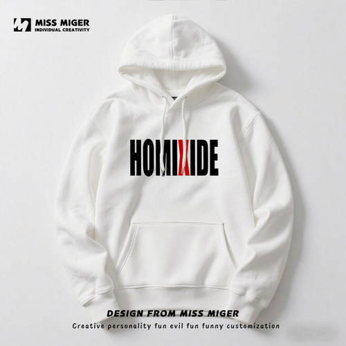 HOMIXIDE GANG HXG专辑嘻哈说唱连帽长袖T恤宽松纯棉可来图定卫衣