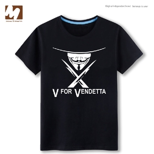 V字仇杀队男女短袖t恤纯棉圆领体恤印花半袖V怪客面具衣服可来图