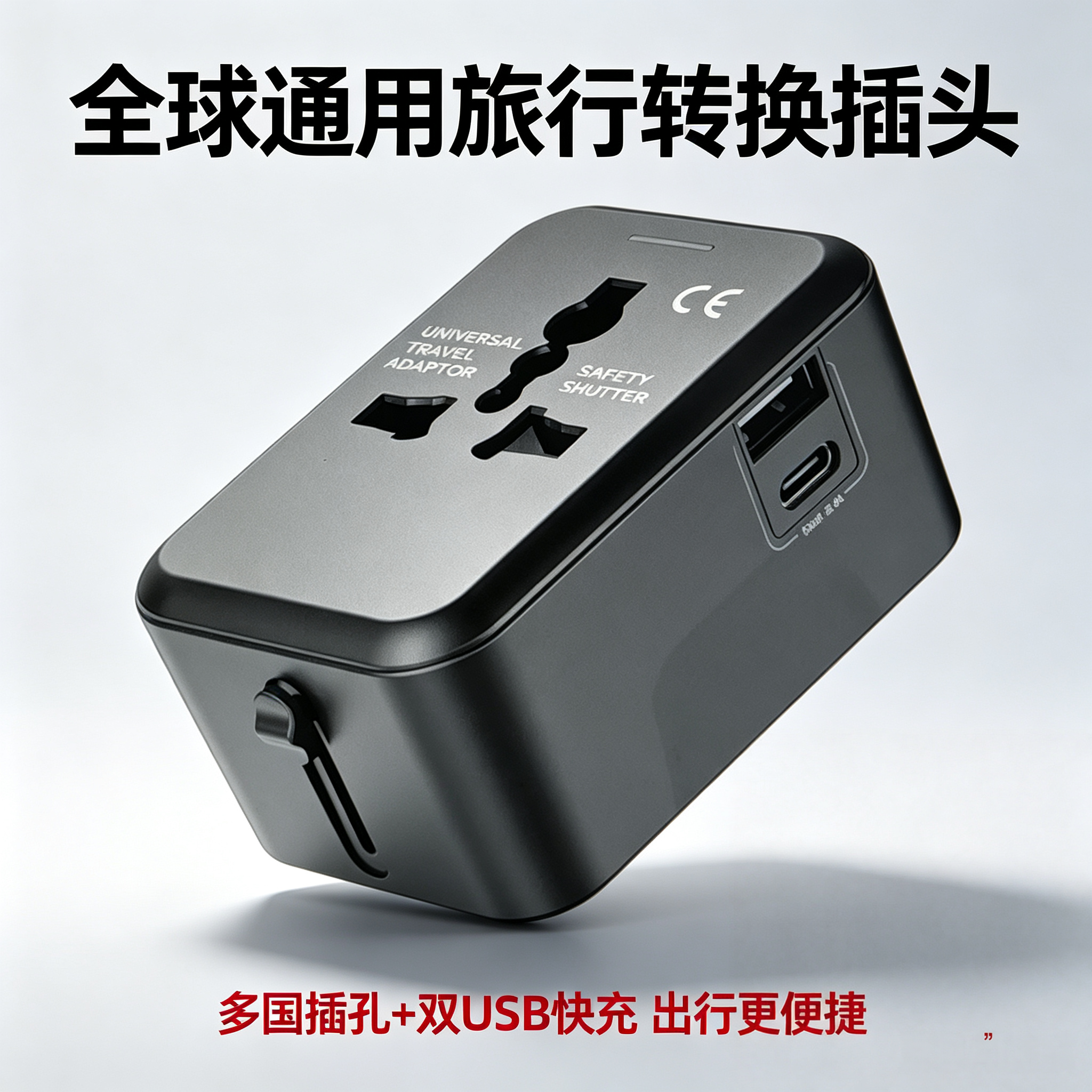 全球通用转换插头万能插座出国旅行必备充电器英标美标欧标澳标多国通用电源快充带USB+Type-C留学生商务出差