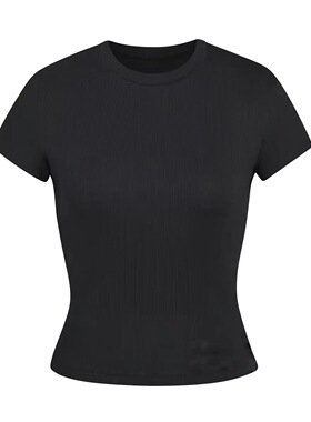 现货skim*s金*卡戴珊上衣t恤短袖弹力修身Kylie同款螺纹打底衣